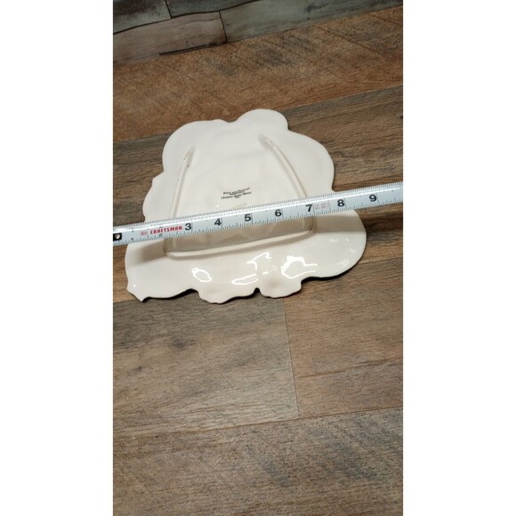 2004 Fitz and Floyd Essentials Canape Christmas BUNNY BLOOMS Plate Wall Hanging - Picture 7 of 8